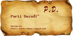 Parti Dezső névjegykártya