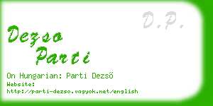dezso parti business card